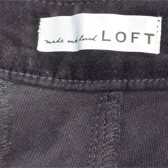 Loft Mariner Nautical Black Velvet High-Waisted Button Detail Pants Size 30 New - Picture 9 of 11